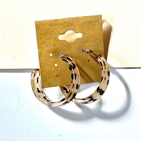 🏷️ tortoiseshell print half circle earrings - Picture 2 of 6